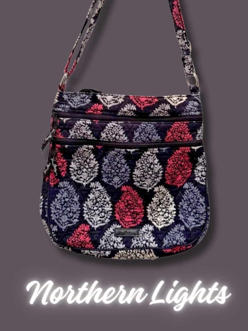 Vera Bradley Northern Lights Triple Zip Hipster Crossbody Retired Quilted Bag